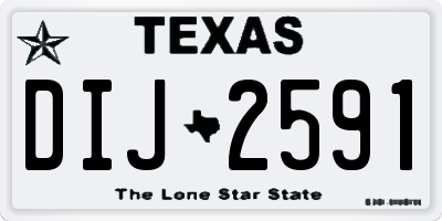 TX license plate DIJ2591