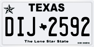 TX license plate DIJ2592