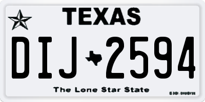TX license plate DIJ2594