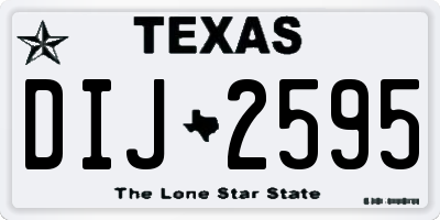 TX license plate DIJ2595