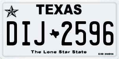 TX license plate DIJ2596