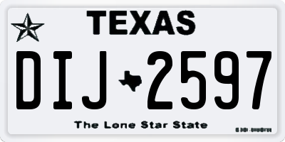 TX license plate DIJ2597