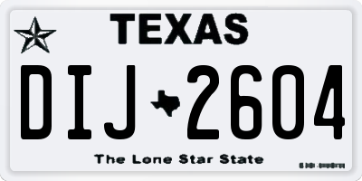 TX license plate DIJ2604