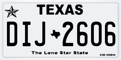 TX license plate DIJ2606