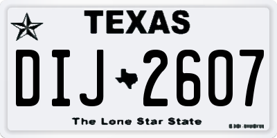 TX license plate DIJ2607
