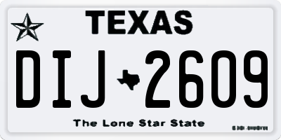 TX license plate DIJ2609