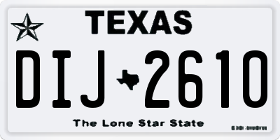 TX license plate DIJ2610