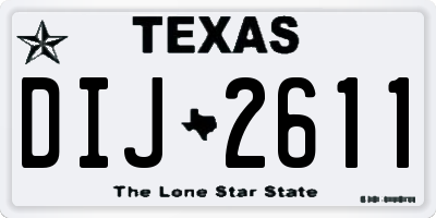 TX license plate DIJ2611