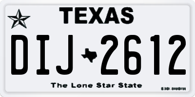 TX license plate DIJ2612