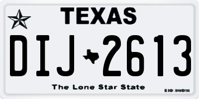 TX license plate DIJ2613