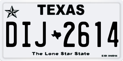 TX license plate DIJ2614