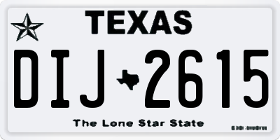 TX license plate DIJ2615