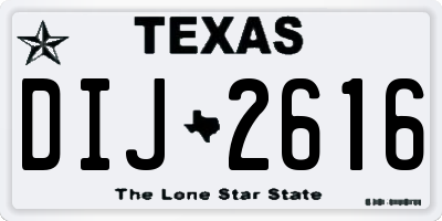 TX license plate DIJ2616