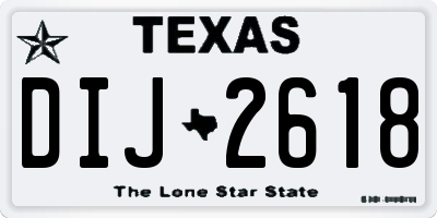 TX license plate DIJ2618