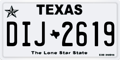 TX license plate DIJ2619