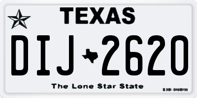 TX license plate DIJ2620