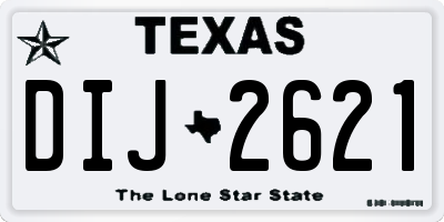 TX license plate DIJ2621