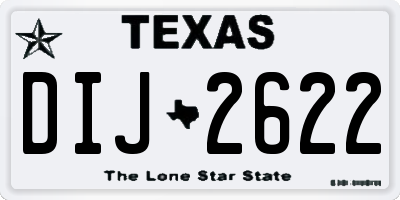 TX license plate DIJ2622