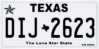 TX license plate DIJ2623