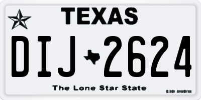 TX license plate DIJ2624