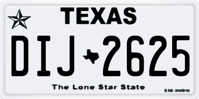 TX license plate DIJ2625