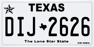 TX license plate DIJ2626
