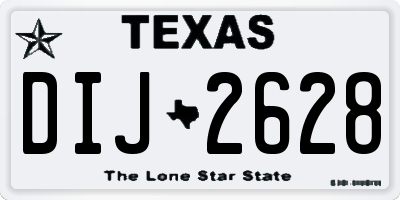 TX license plate DIJ2628