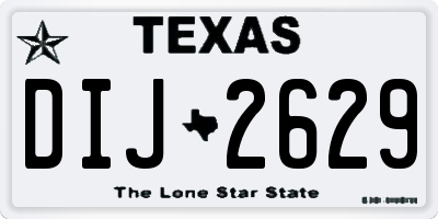 TX license plate DIJ2629