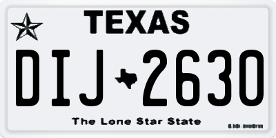 TX license plate DIJ2630