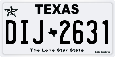 TX license plate DIJ2631