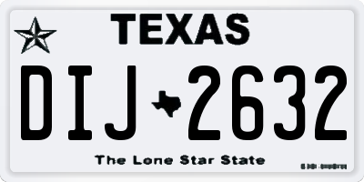 TX license plate DIJ2632