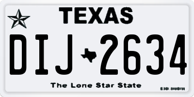 TX license plate DIJ2634