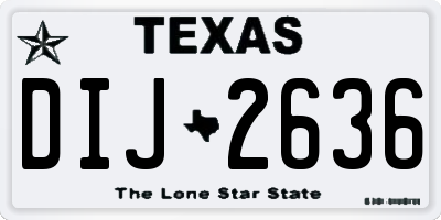 TX license plate DIJ2636