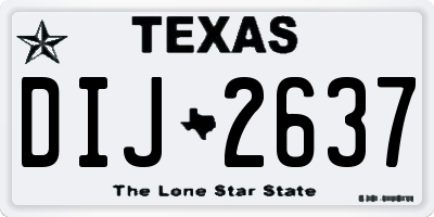 TX license plate DIJ2637