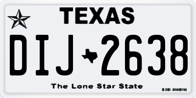 TX license plate DIJ2638