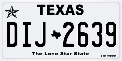 TX license plate DIJ2639