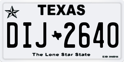 TX license plate DIJ2640