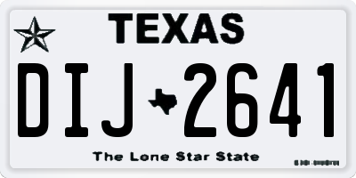 TX license plate DIJ2641