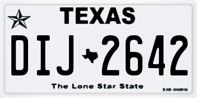 TX license plate DIJ2642