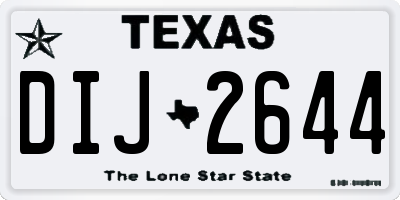 TX license plate DIJ2644