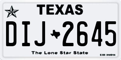TX license plate DIJ2645