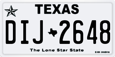 TX license plate DIJ2648