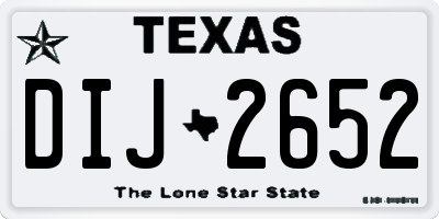 TX license plate DIJ2652