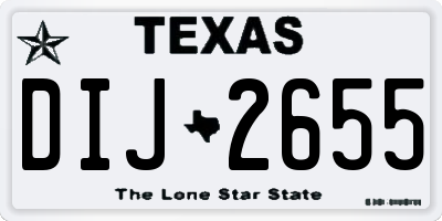 TX license plate DIJ2655