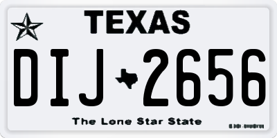 TX license plate DIJ2656