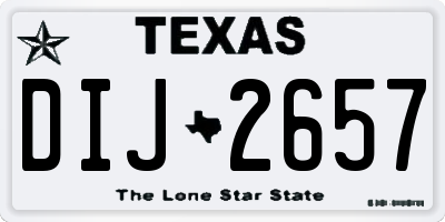 TX license plate DIJ2657