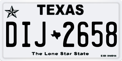 TX license plate DIJ2658