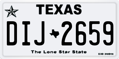 TX license plate DIJ2659