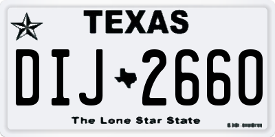 TX license plate DIJ2660