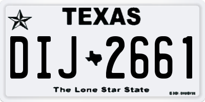 TX license plate DIJ2661